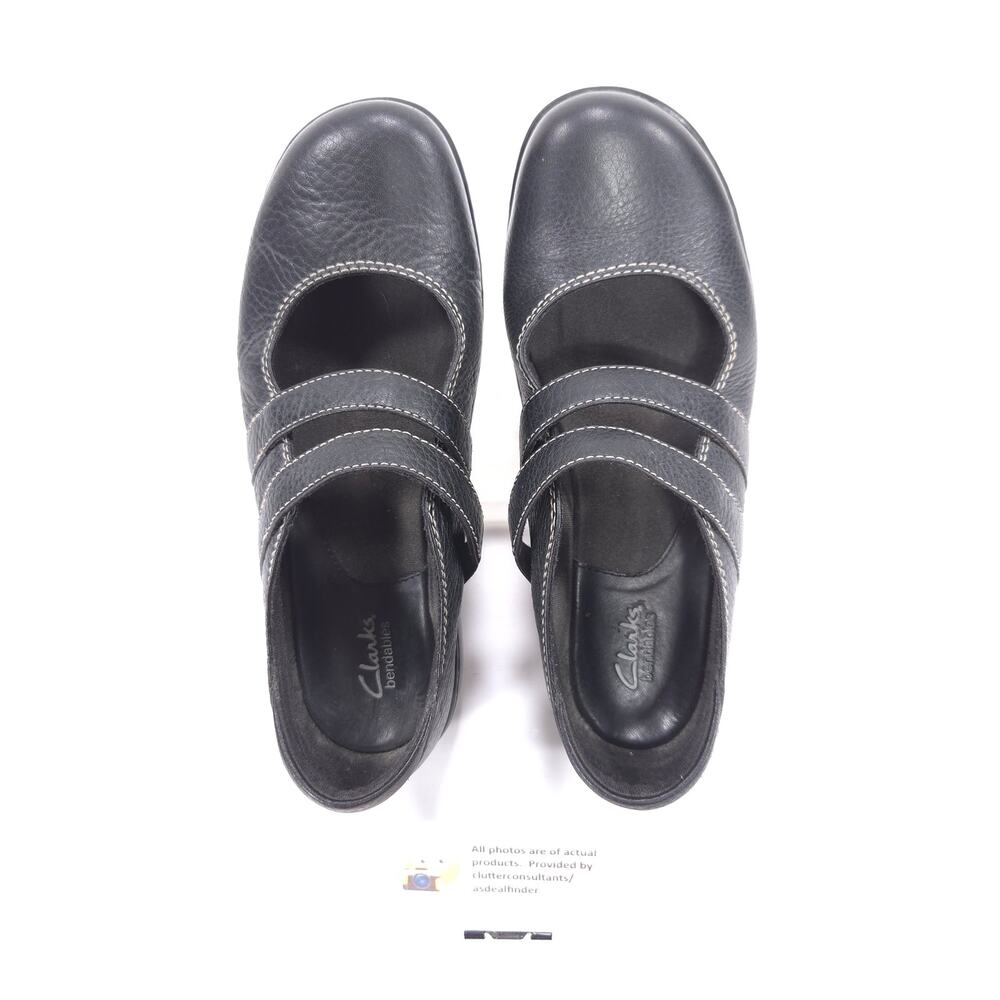 Clarks Bendables Leather Casual Mary Jane Flat Shoe Womens Size 6 80622 Black - Picture 6 of 9